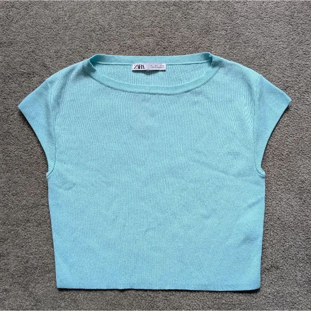 Zara Cap Sleeve Crop Sweater